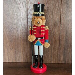 Vintage Martha Stewart Teddy Bear Nutcracker Christmas Wooden Tall Holiday N16